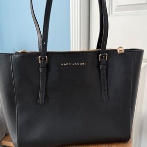 Marc Jacobs Black Tote Bag with Gold Accents
